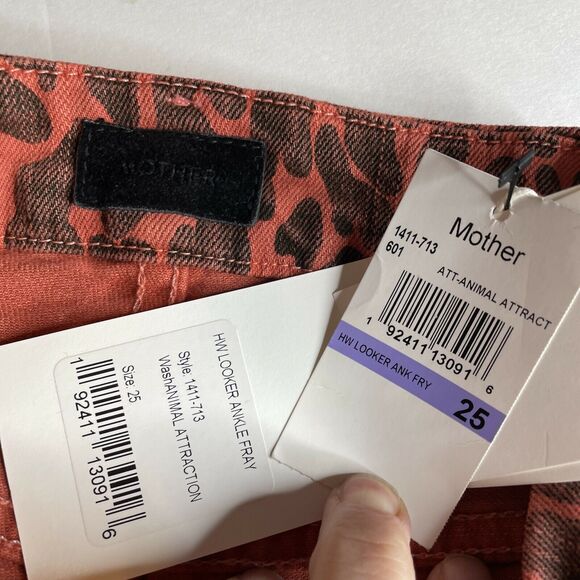 Mother Denim High Waisted Looker Animal Attraction Ankle Fray Jeans Size 24 - Picture 9 of 11